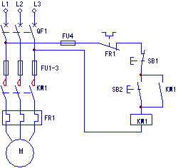 用熱繼電器組成的電動(dòng)機(jī)過(guò)載保護(hù)電路
